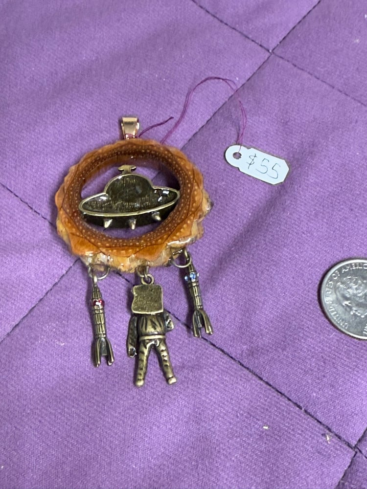 Image of UFO Pinecone Charm | PNW Handcrafted Art | #122