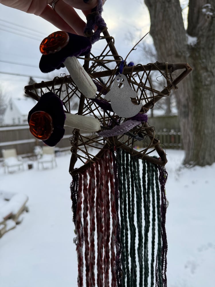 Image of Pumpkin mushroom star wall hanging 🎃👻🌟