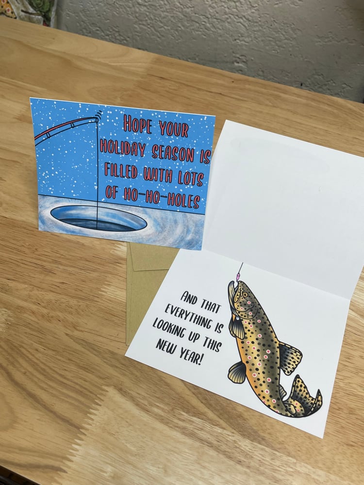Image of Ice Fishing Holiday Card 