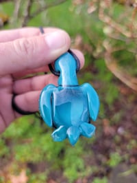 Image 4 of Silver Aqua Baby Sea Turtle Pendant