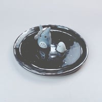 Image 4 of Totoro Trinket Dish White Gold Version (3.5 Inches In Length) 