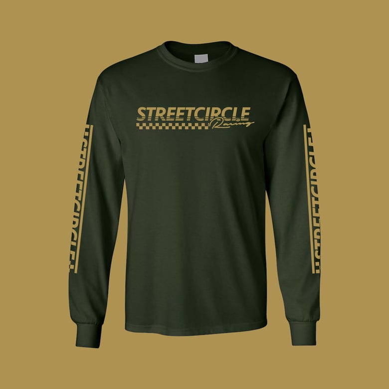 Image of StreetCircle Racing Long Sleeve T-Shirt (Forest Green/Gold)