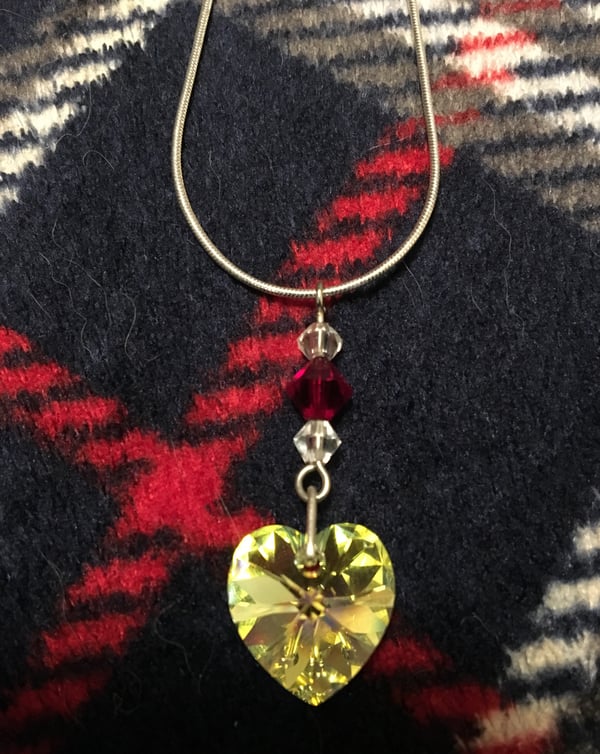 Image of Garnet Heart Necklace