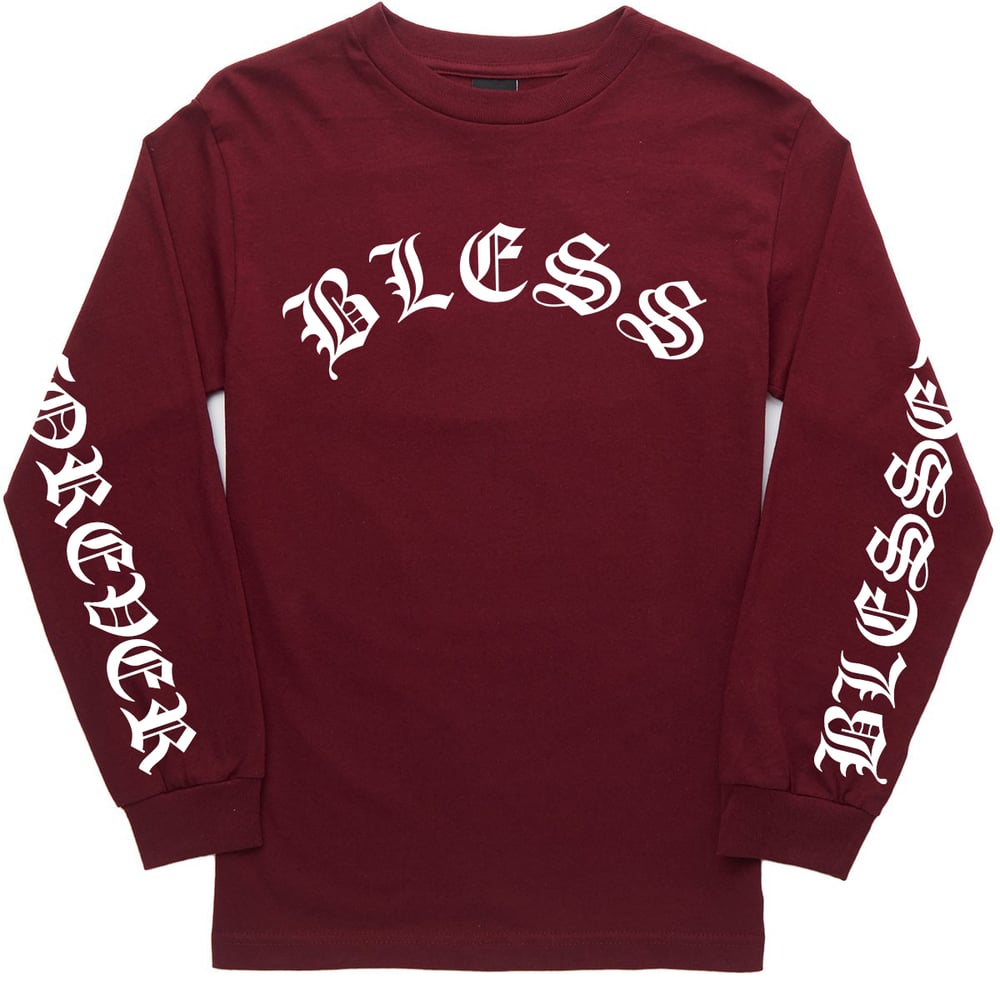 Image of Burgandy Long Sleeve BLESS