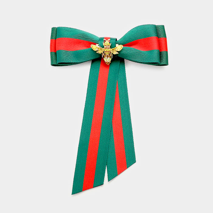 Gucci Web Grosgrain Bow Brooch