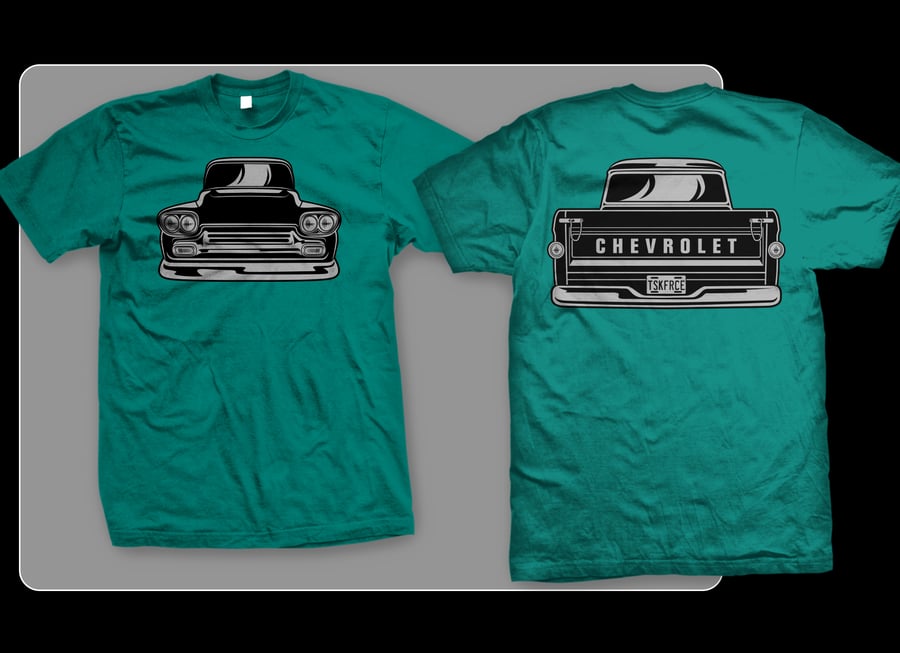 Image of 58-59 Apache Front & Rear T-shirt (TEAL)