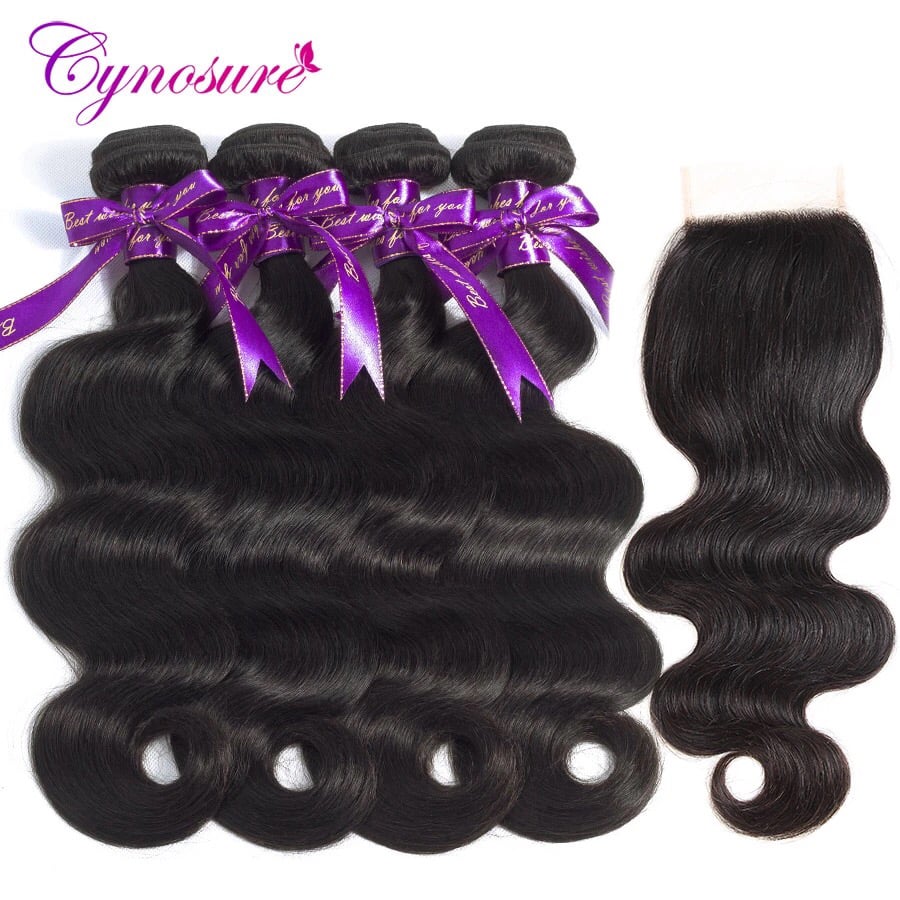 Image of Brazilian Body Wave 3 Bundles With Lace Closure