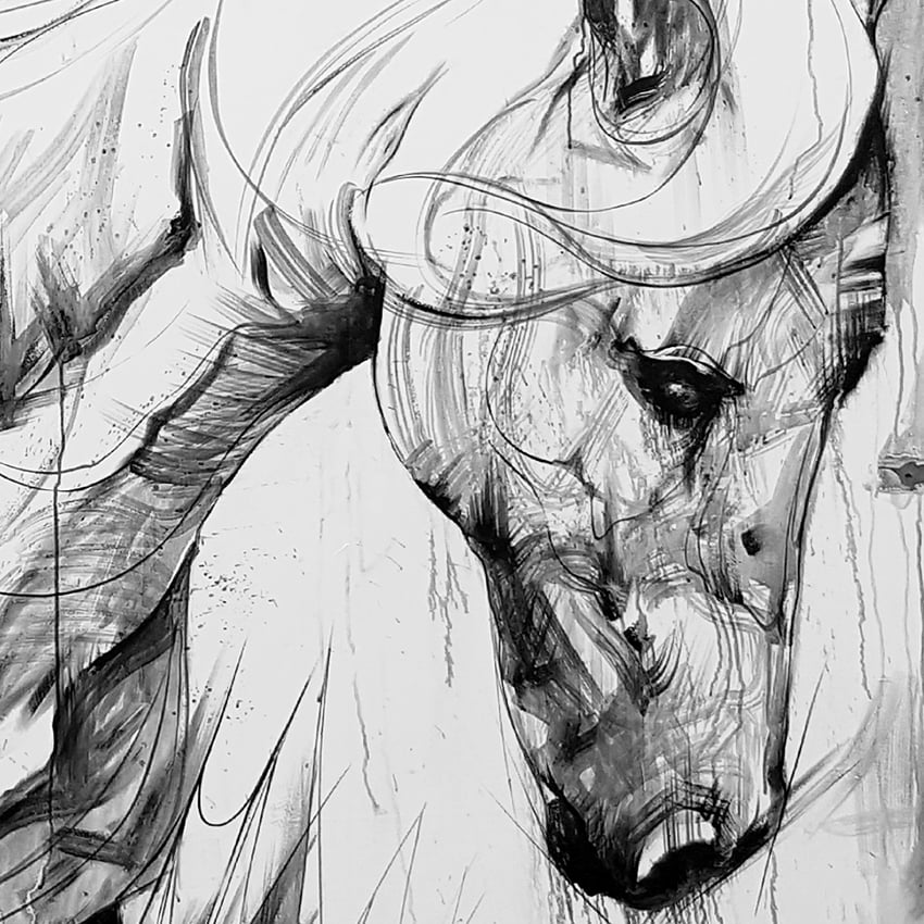 Horse (Black & White) OPEN EDITION PRINT - FREE WORLDWIDE SHIPPING!!!