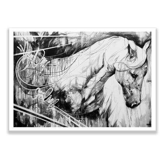 Image of Horse (Black & White) OPEN EDITION PRINT - FREE WORLDWIDE SHIPPING!!!