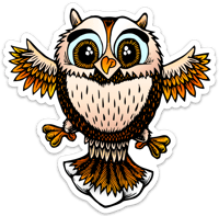 Cute little owl sticker