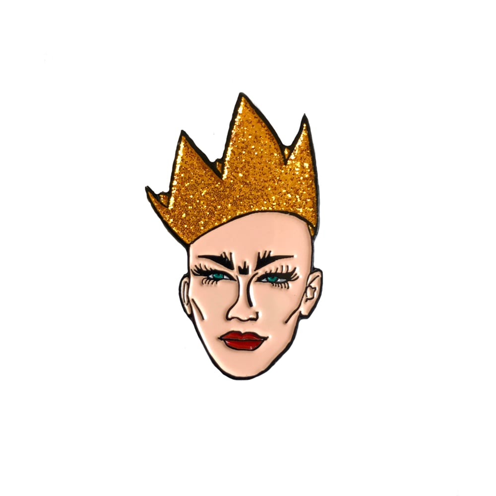 Image of Soft Enamel Sasha Velour Pin with Glitter