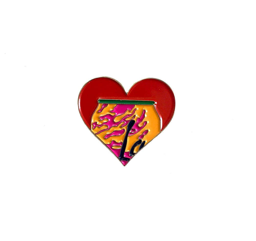 Image of New Soft Enamel Lapel Pin or Hat Pin - La Croix Heart Shaped Pin
