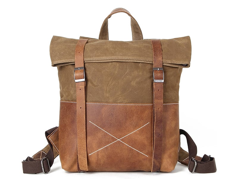 Image of Handmade Durable Canvas School Backpack, Rucksack, Travel Backpack FX1008