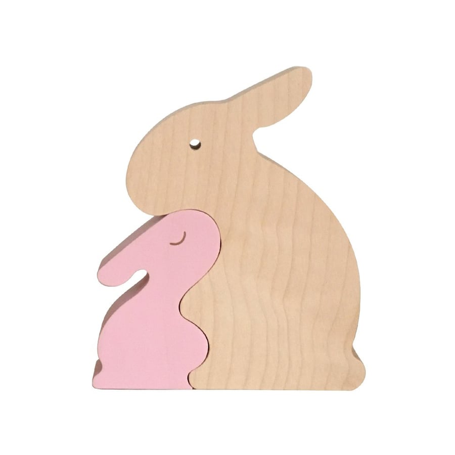 Image of Puzzle Lapin rose -50%