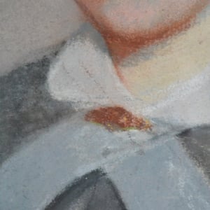 Image of 19thC Pastel Portrait, Woman with White Collar