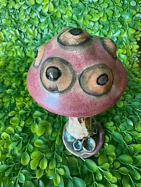 Image 3 of Mushroom with Eyes Hand Built Ceramic Magic Forest 
