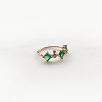 Image 2 of Odette 3 Stone Emerald Ring