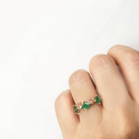 Image 3 of Odette 3 Stone Emerald Ring
