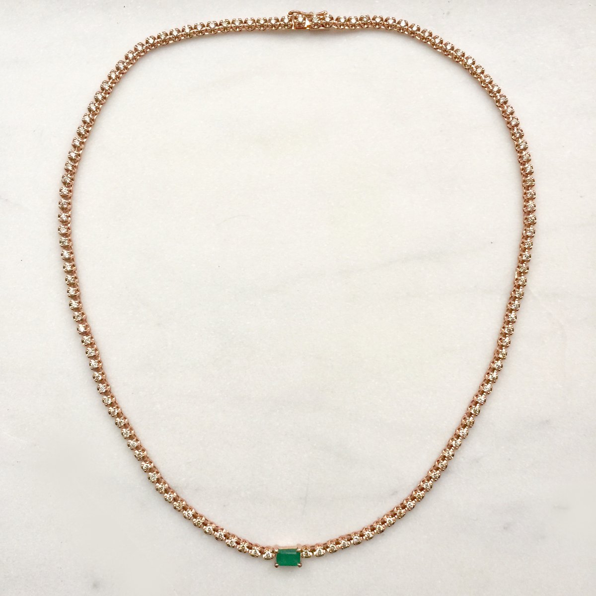 Image of Stardust Emerald Tennis Necklace