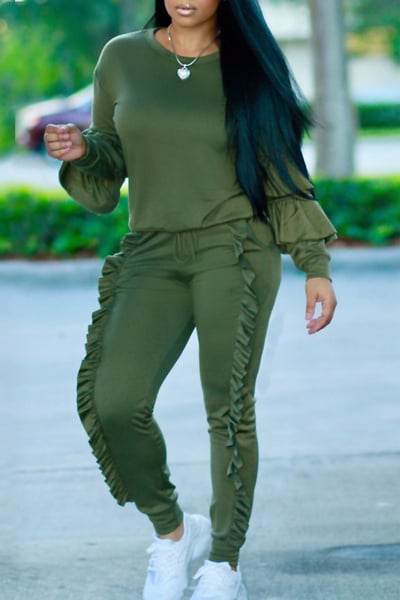 Image of Ruffle Jogger Set