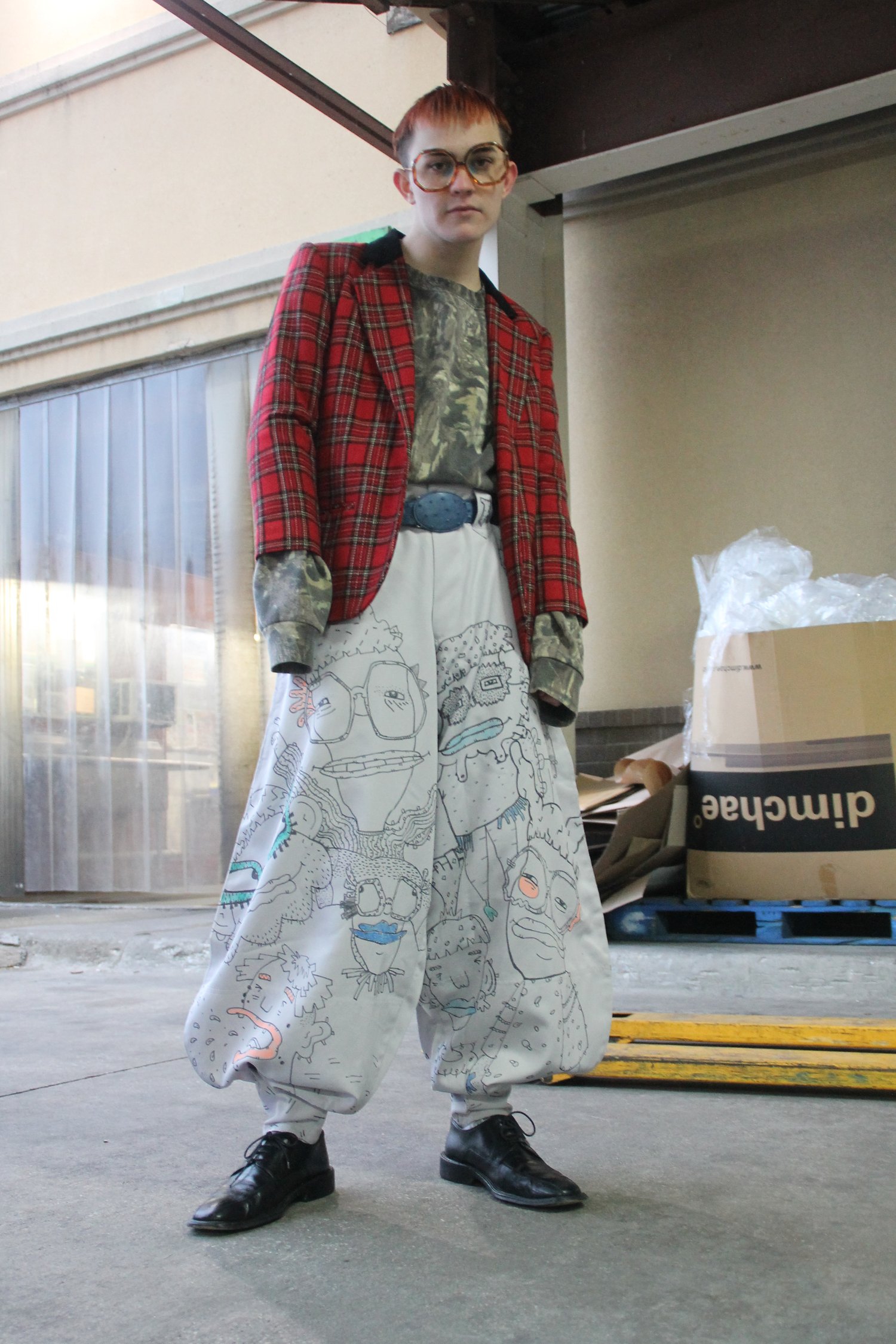 Image of SOLD OUT - Hand Doodled Japanese Workman Pants