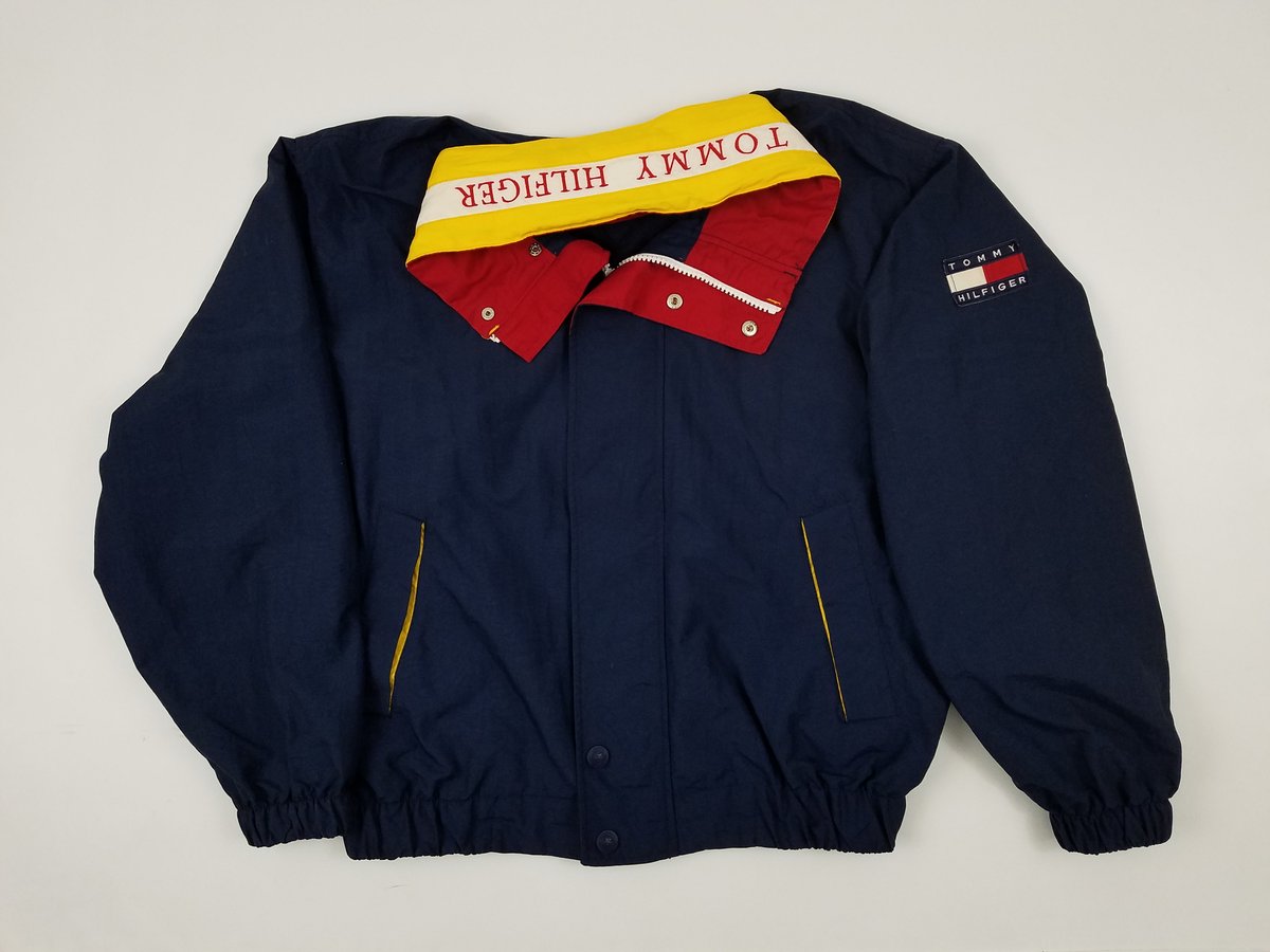 Formand klip binde Vintage 90s Tommy Hilfiger Hooded Jacket Men's Medium Spell Out Windbreaker  | Ninety One Vintage