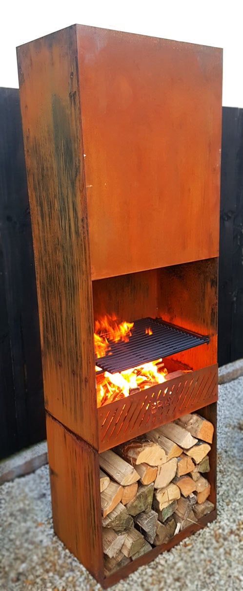Tasman Corten Steel Fireplace Bray Design