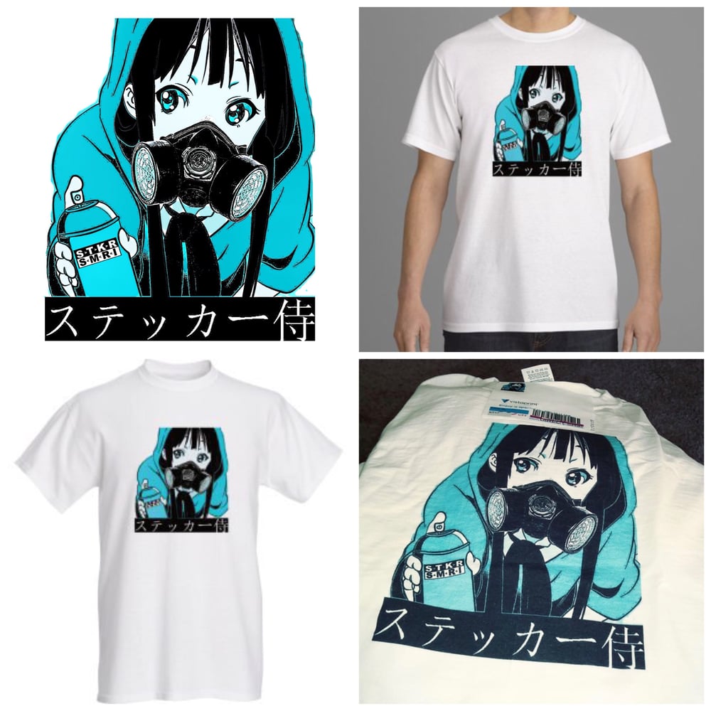 Image of K-ON POINT classic white StickerSamurai graffiti shirts