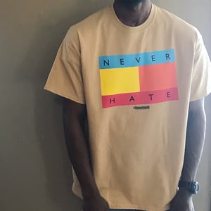 Image of The Never Hate Multi Color Tee in Tan