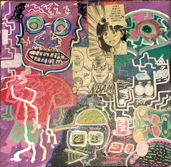 Image of “MY MEDULA IS NOT WORKING 2.0” ALL ACRYLIC CANVAS PAINTING