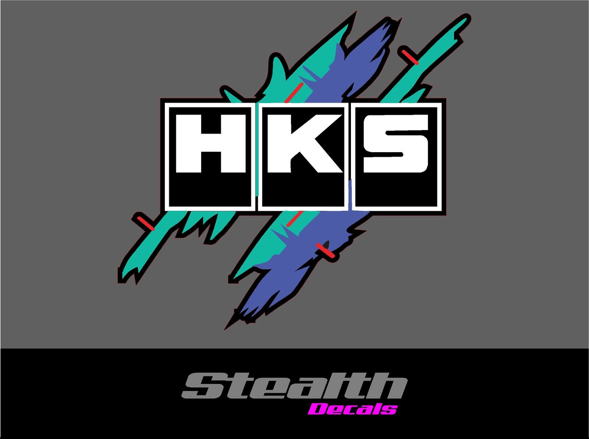 HKS vintage style stickers x2 Stealth Decals