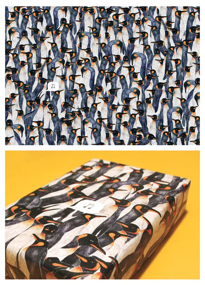 Image of King Penguins Illustrated Gift Wrap (5 sheets)