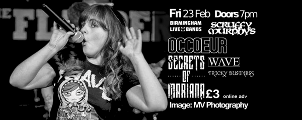 Image of £3 Early Bird Entry to Occoeur at Scruffy Murphys Birmingham