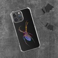 Image 1 of Case for iPhone® - Spider Rainbow Glow on Black