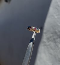 Image 1 of 14K GOLD ORBIT BAND AMETHYST + RUBY 