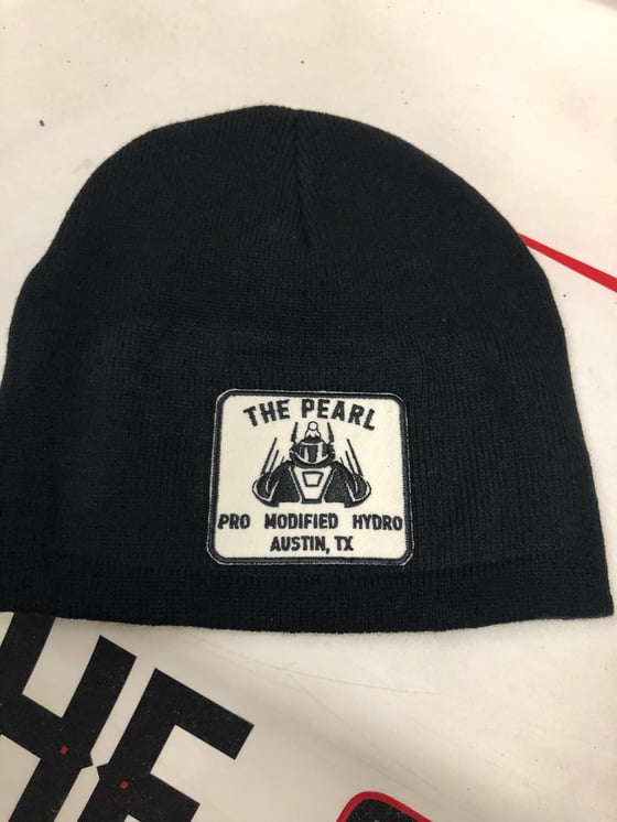 Image of White patch beanie