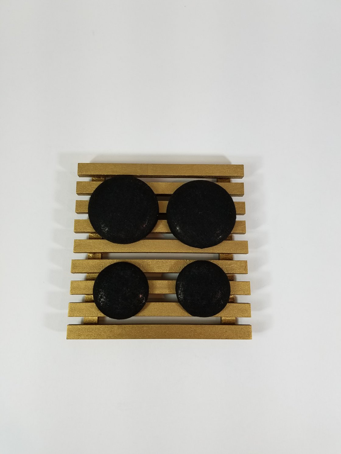 Image of Solid Black Button Earrings