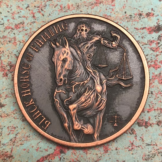 Image of Black Horse of Famine 1oz Copper Challenge Coin