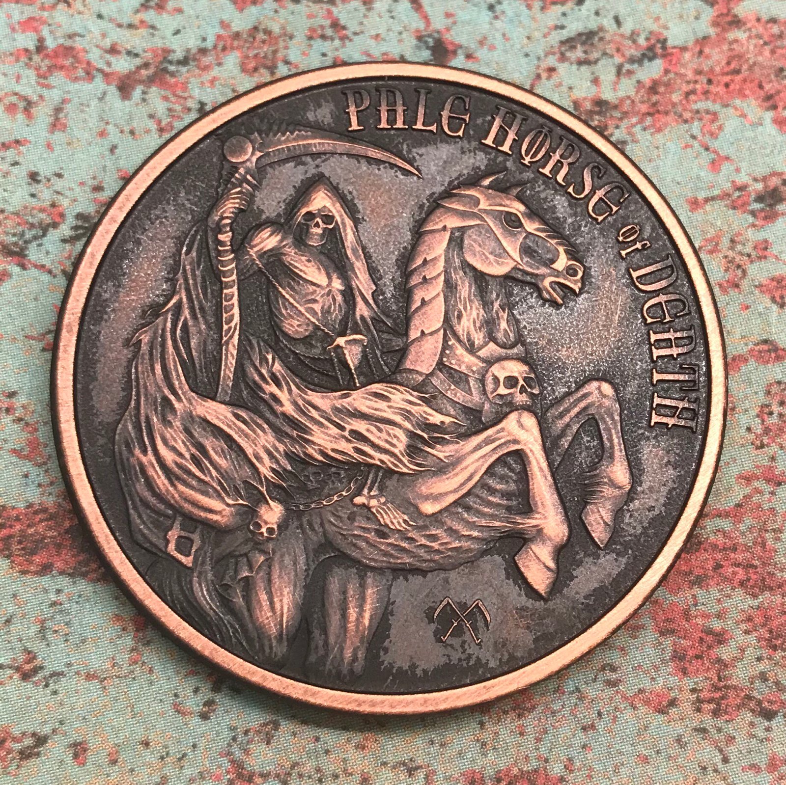 Pale Horse of Death 1oz Copper Challenge Coin Rowan Valley Tactical