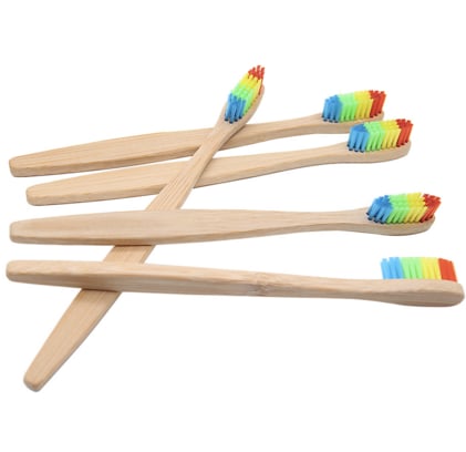 bamboo toothbrush rainbow