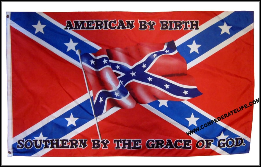Image of American By Birth 3'x5' Confederate Flag