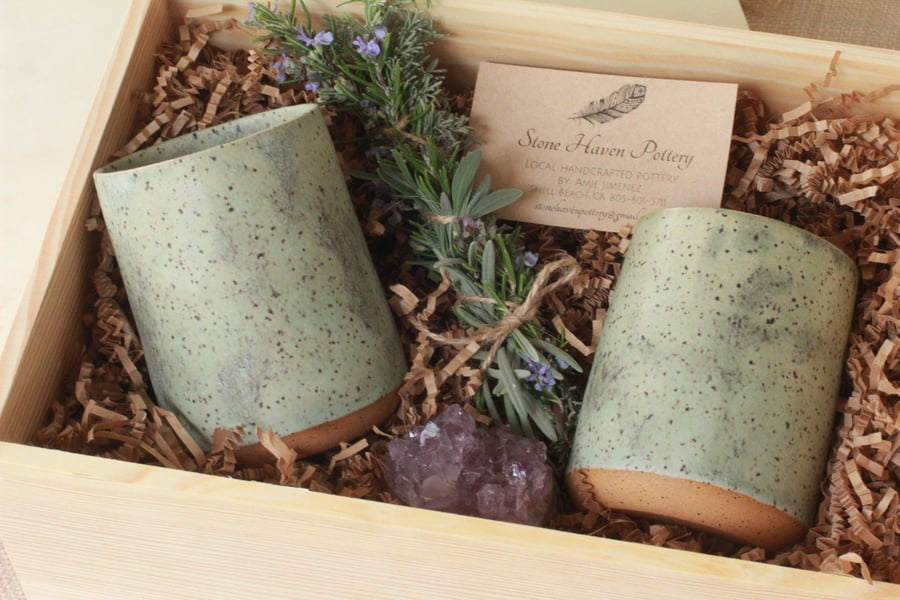 Image of Speckled Turquoise Tumbler gift box set