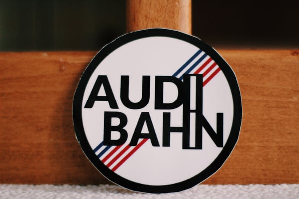 Image of AudiBahn American Flag Car Sticker
