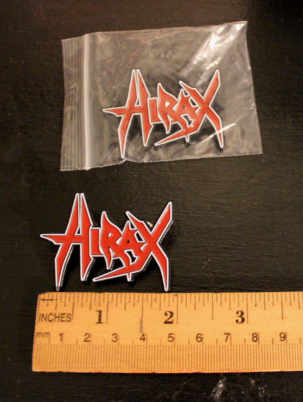 HIRAX metal pin/badge