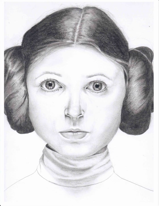Image of Princess Leia portrait print