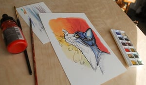 Image of Whimsy Whiskers - Art Print