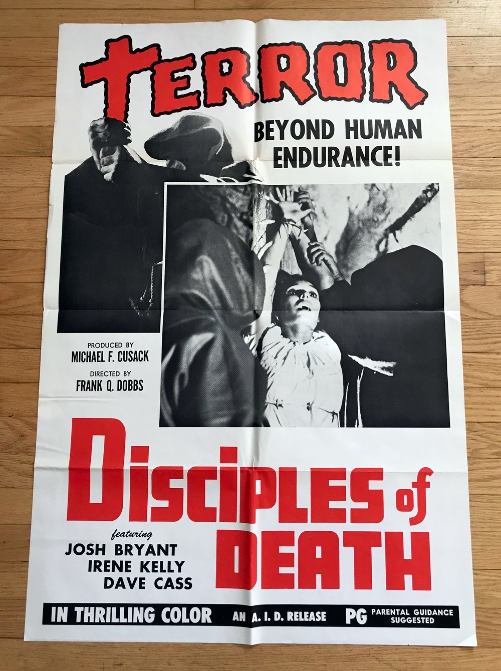 1972 DISCIPLES OF DEATH aka ENTER THE DEVIL original U.S. One Sheet Movie Poster