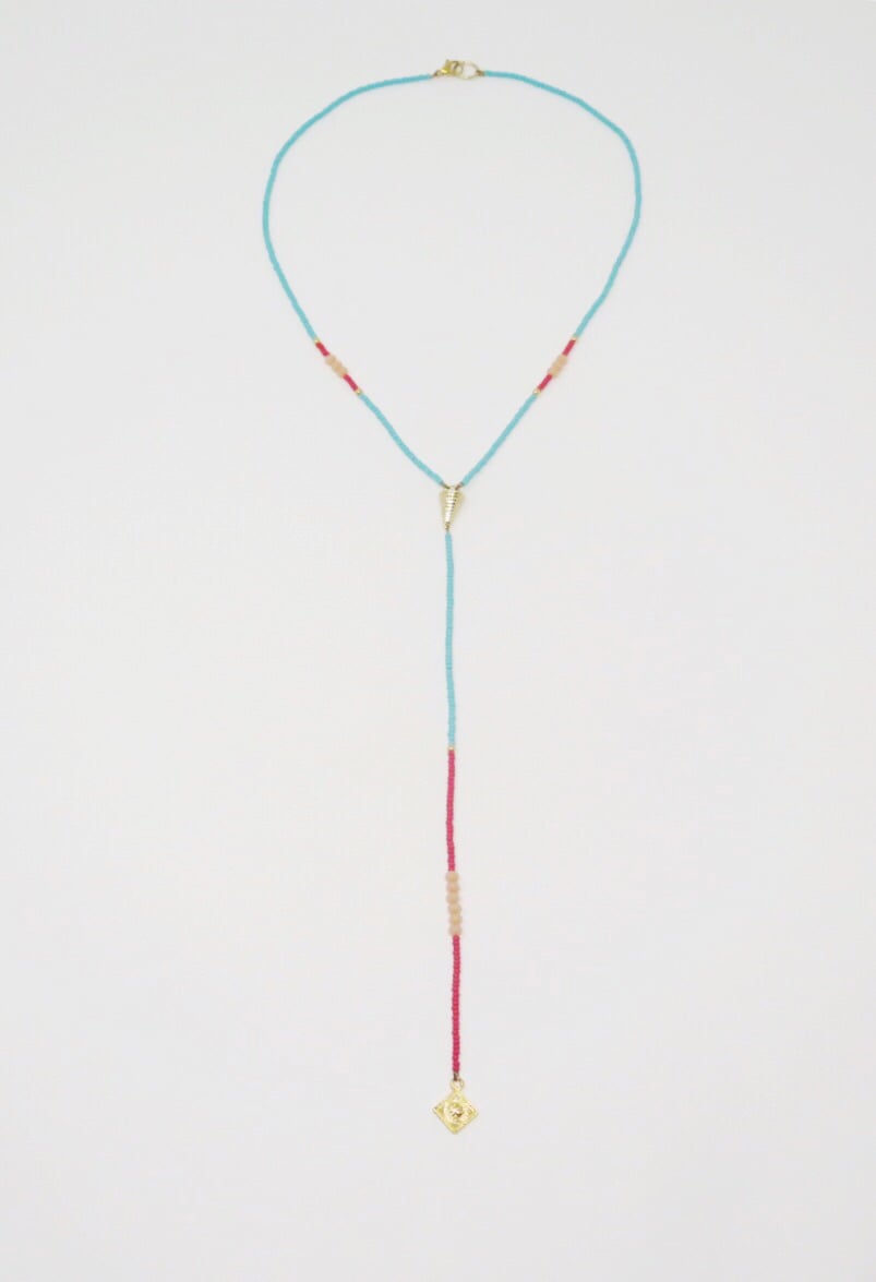 Image of Plunge Paradise Turquoise and Red Necklace