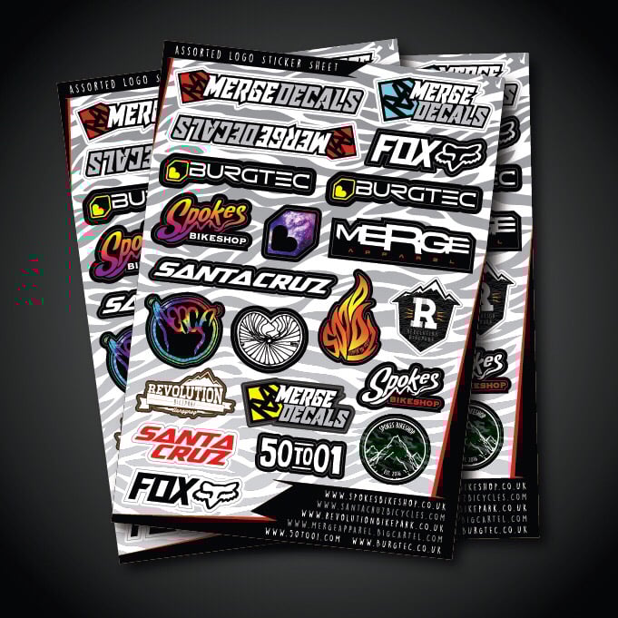 Assorted Logo Sticker Sheet Merge Apparel