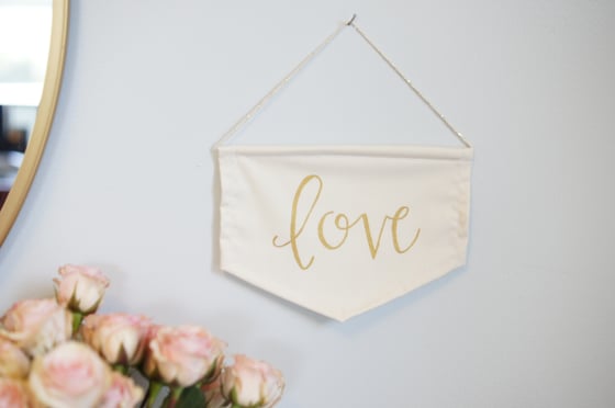 Image of LOVE Mini Flag (Red or Gold)